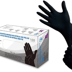 guantes desechables de nitrilo negros (100 uds.)
