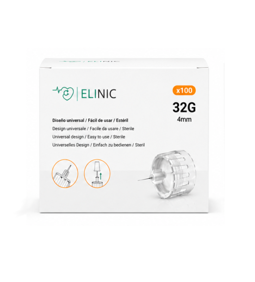 agujas para pluma de insulina desechables, 32gx4mm (100 uds)
